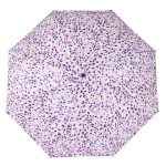Leopard print umbrella with pink and purple spots for stylish protection.