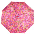 Colorful floral umbrella with duck head pattern for children.