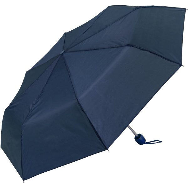 Dark blue compact umbrella with automatic open feature.