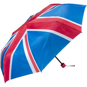 Union Jack compact umbrella with UK flag design.