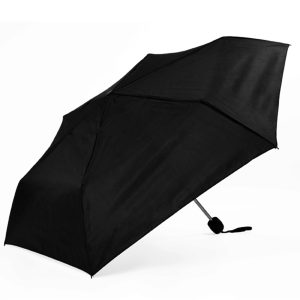 Black compact umbrella for men and women, portable and lightweight.